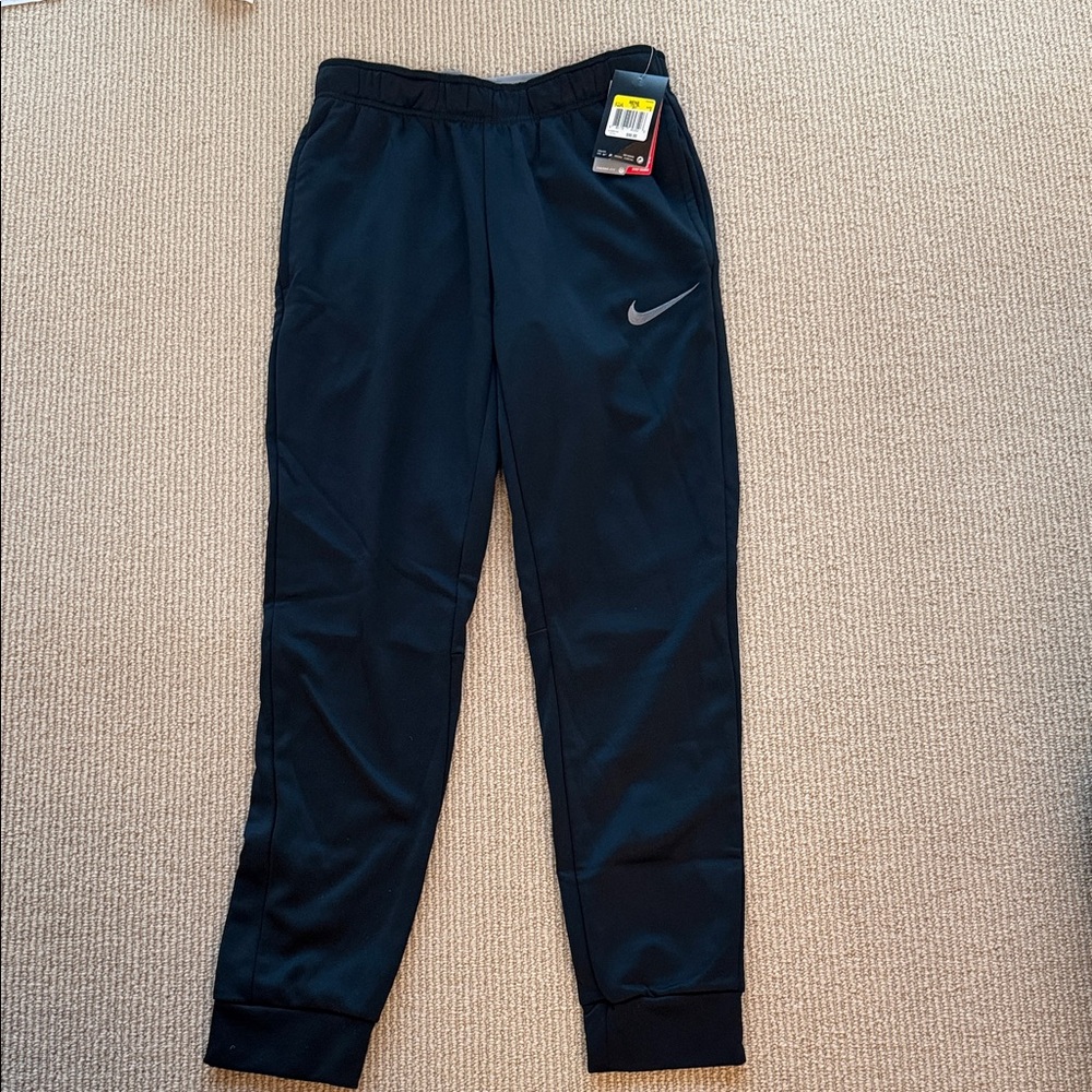 Nike Black Youth Athletic Joggers with Reflective Swoosh